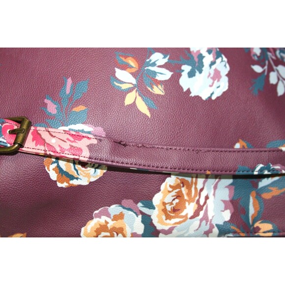 Matilda Jane Plum Perfect Vegan Leather Floral Trunk Backpack Purse Bag 13\